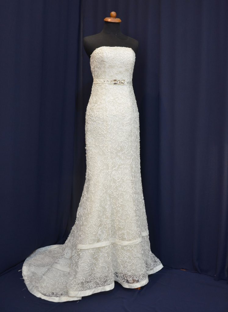 column wedding gown for indoor reception